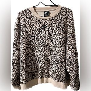 Nike Cheetah print pull over sweater